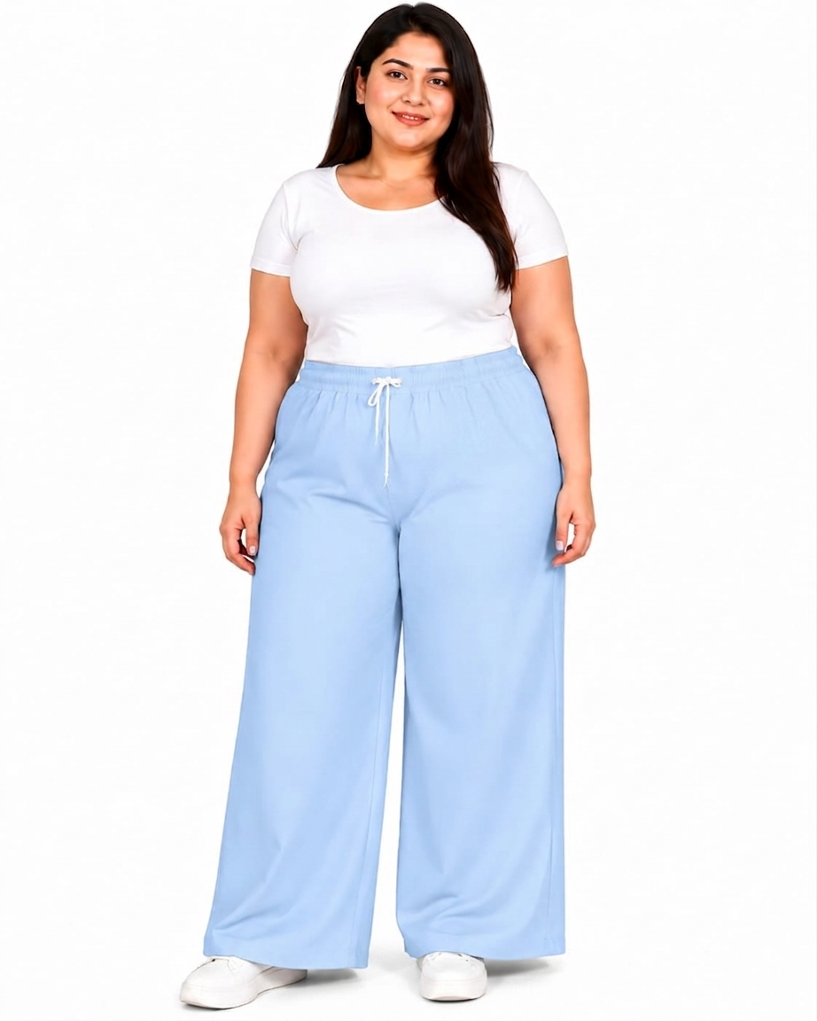 Eastrobe XL–2XL Super Stretch Wide-Leg Sky-Blue Jeans